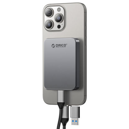 Picture of ORICO 2TB Magnetic Portable SSD, Metal Body, 4K 120 fps ProRes HDR Record and Store, Up to 460MB/s, USB C&A 2 in 1 Cable, External SSD Compatible with iPhone 16 Pro Max, Tablet, Computer - K5PLUS