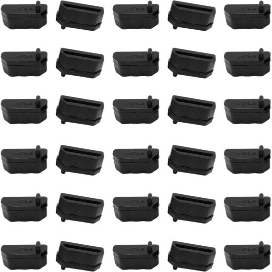 Picture of 30pcs HDMI Silicone Anti Dust Cap Cover Plugs, HDMI Female Port Dustproof Plug Soft Protector Stopper, for TV,Laptop Computers etc,Black