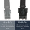Picture of CRJ Mini 2-Pin Fan Adapter Cables (2-Pack) - 4-inch (10cm), Black Sleeved - Connect 3-Pin/4-Pin PC Fans to Mini 2-Pin JST XH 2.5mm Headers