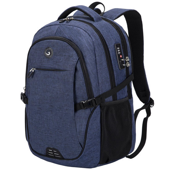 Picture of SHRRADOO Anti Theft Laptop Backpack Travel Backpacks with usb Charging Port for Women Men College Backpack Computer Bag Fits 16.3 Inch Laptop,Royal Blue