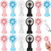 Picture of Woanger 24 Pcs Mini Handheld Fan Bulk USB Electric Fan with Data Cable and Mounting Base Battery Operated Small Fans Portable Fan 3 Speed Mini Fan Outdoor Summer Travel Gift (White, Pink, Blue, Black)