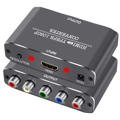 Picture of HDMI to Component Vedio Converter,Muosu HDMI to Ypbpr Scaler HDMI Input to Component Video + R/L Audio Output Converter Adapter Support 1080p for PS3,DVD(Aluminum)