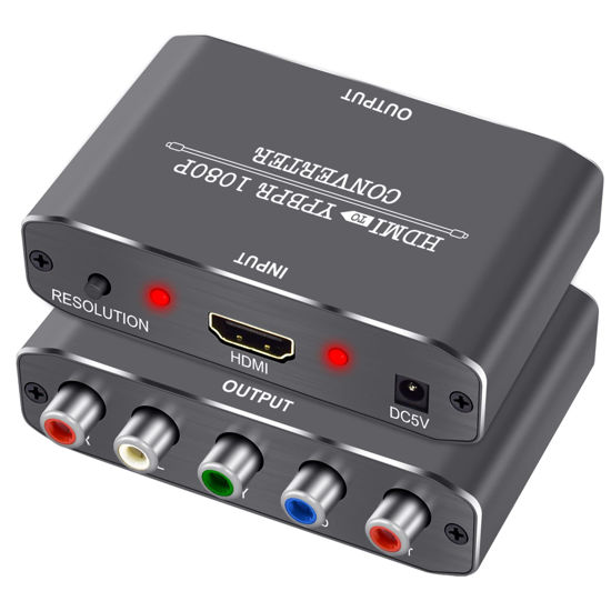 Picture of HDMI to Component Vedio Converter,Muosu HDMI to Ypbpr Scaler HDMI Input to Component Video + R/L Audio Output Converter Adapter Support 1080p for PS3,DVD(Aluminum)
