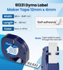Picture of Label Maker Tape Replace for DYMO Letratag Label Maker Refills 91331 Plastic White for Dymo Letra Tag Label Tape 12mm x 4m 1/2 x 13 Compatible for Dymo Label Maker LT100H LT100T 200B QX50, 5-Pack