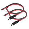 Picture of CERRXIAN DC5521 Power Pigtails Cable,1 FT 14AWG 5.5mm x 2.1 mm DC Male Bare Wire Open End Power Wire,DC Supply Repair Cable for CCTV Security Camera LED Strip Light Etc(2-Pack) (0.3m Black)