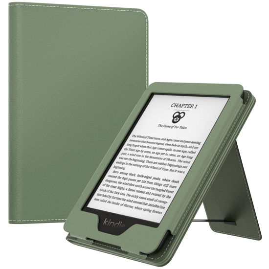 Picture of MoKo Case Fits All-New 6" Kindle(11th Generation, 2024/2022 Release)/Kindle(10th Gen,2019)/Kindle(8th Gen, 2016), Ultra Lightweight PU Shell Cover with Auto Wake/Sleep for Kindle 2024, Celadon