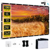 Picture of Projector Screen 250 inch, XINLEMY Large 4K HD 16:9 Foldable Portable Projection Cinema Screen Washable Double-sided Video Projector Screen Suitable for Backyard Partying