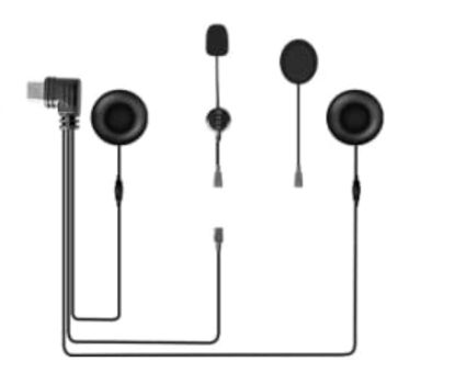 Picture of EJEAS Helmet Bluetooth Headset Headphone Accessory with Comfortable Earmuffs and Hard/Soft Microphone, Suitable for Q8 Mesh Group Intercom (Type-C)