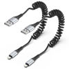 Picture of Coiled Lightning Cable, 2 Pack Coiled iPhone Charger Cable for Car Short Retractable iPhone Lightning Cable Compatible with Apple CarPlay iPhone 14 13 12 11 Pro Max Mini 10 8 Plus XR SE, AirPods