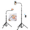 Picture of elitehood 80” Tall Phone Stand Tripod, Floor Phone Recording Stand, Heavy Duty Adjustable iPhone Tripod Stand Compatible with iPhone 15 14 13 12