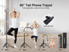 Picture of elitehood 80” Tall Phone Stand Tripod, Floor Phone Recording Stand, Heavy Duty Adjustable iPhone Tripod Stand Compatible with iPhone 15 14 13 12