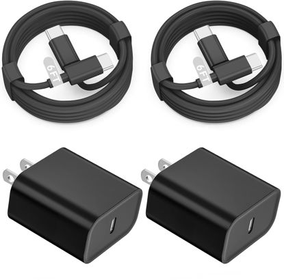 Picture of Fast iPad Charger,iPad Charger Fast Charging 2Pack Wall Charger Plug Adapter and Type C USB C to C Cable Cord 6ft Type C to C for iPad Pro 12.9,Pro 11 inch,iPad Air 5th/4th,iPad Mini 6,iPad 10 (Black)