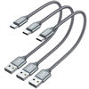 Picture of JXMOX Short USB C Cable (1ft 3-Pack), USB A to Type-C Charger Cord 3.1A Fast Charging Compatible with iPhone 15 16 Pro Max, Samsung Galaxy S22 S21 S20 S10 S9, Note 20 10,A80 A70 A50,Power Bank (Grey)