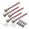 Picture of Eightnoo 5Pcs 5.5 x 2.1 mm DC Power Jack Socket, Real 18AWG 20cm DC Power Cord Barrel Connectors Threaded Female Panel Mount Sockets Adapter with Dust Caps for CCTV Security Camera