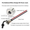 Picture of Eightnoo 5Pcs 5.5 x 2.1 mm DC Power Jack Socket, Real 18AWG 20cm DC Power Cord Barrel Connectors Threaded Female Panel Mount Sockets Adapter with Dust Caps for CCTV Security Camera