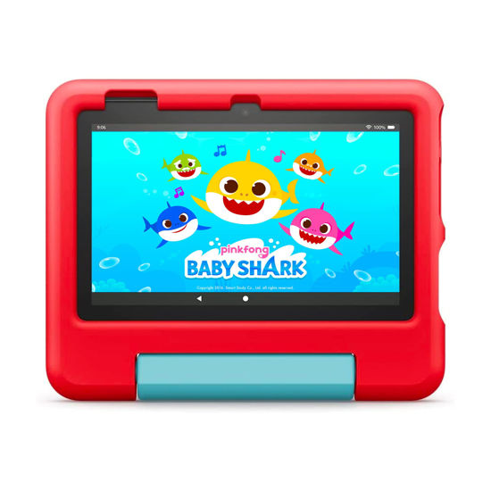 Picture of Amazon Fire 7 Kids tablet, ages 3-7. Top-selling 7" kids tablet on Amazon - 2022 | 6-months of ad-free content with parental controls included, 10-hr battery, 16 GB, Red