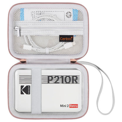 Picture of Canboc Carrying Case for KODAK Mini 2 Retro 4PASS Portable Photo Printer/KODAK Mini Shot 2 Retro 4PASS 2-in-1 Instant Digital Camera, Mesh Bag fits Photo Paper and Cable, White