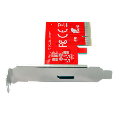 Picture of CY Card PCI-E 3.0 Express 4.0 x4 to Oculink External SFF-8612 SFF-8611 Host Adapter for PCIe SSD with Bracket