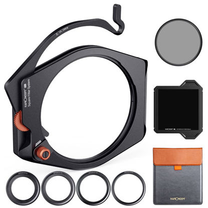Picture of K&F Concept X PRO Square Filter Holder System Kit (Filter Holder + 95mm Circular Polarizer + Square ND1000 Filter + 4 Filter Adapter Rings) for Camera Lens
