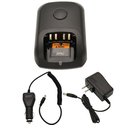 Picture of Desktop Charger DC 12V/24V Car Charger Compatible with Motorola XPR6350 XPR6380 XPR6550 XPR6580 XPR7350 XPR7380 XPR7550 XPR7580 XPR7350e XPR7380e XPR7550e XPR7580e XPR3300 XPR3500 XPR3300e XPR3500e