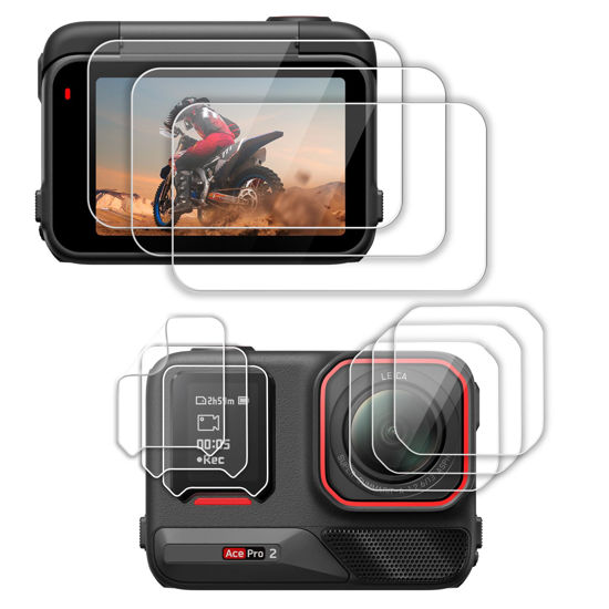 Picture of FiTSTILL (9PCS Lens&LCD Screen Protector Appliable for Insta360 Ace Pro2,Tempered Glass Screen Cover Ultra HD 9H Hardness Scratch Resistant for Insta 360 Ace Pro 2 Camera Accessories