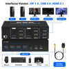 Picture of KVM Switch for 3 Monitors 2 Computers, USB 3.0 8K@60Hz 4K@120Hz Three Monitor 2 DP + 1 HDMI for 2 PC Share 3 Monitor and USB Keyboard Mouse Printer, 4 DP Cables / 2 HDMI Cables / 2 USB Cables Included