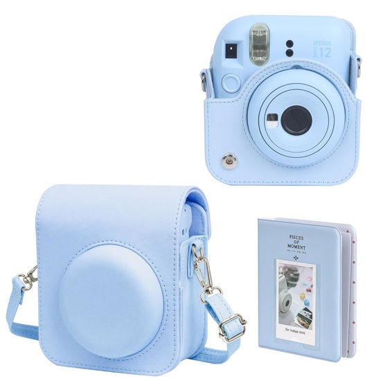 Picture of WOGOZAN Protective Case for Fujifilm Instax Mini 12 Instant Camera - With Light-sensitive Holes, Lower Right Lens Fit, Specially Designed for Mini 12 Camera (Pastel Blue)