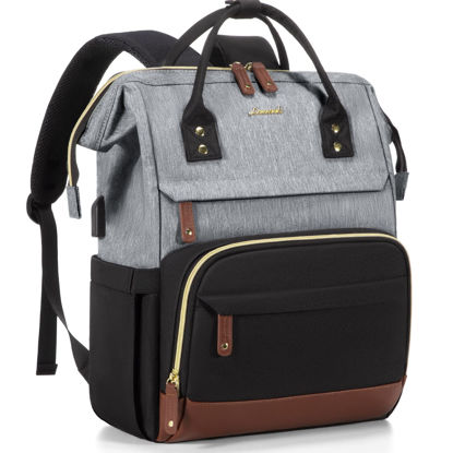 Picture of LOVEVOOK Laptop Backpack for Women, 17 Inch Work Business Backpacks Purse with USB Port, Large Capacity Nurse Bag College Bookbag for School, Waterproof Casual Daypack for Travel