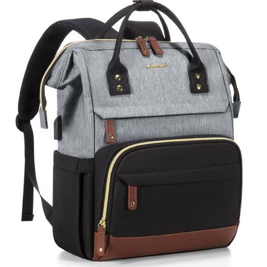 Picture of LOVEVOOK Laptop Backpack for Women, 17 Inch Work Business Backpacks Purse with USB Port, Large Capacity Nurse Bag College Bookbag for School, Waterproof Casual Daypack for Travel
