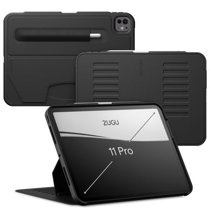 Picture of Zugu Case for iPad Pro 11 (M4) 2024, Slim Protective Cover with Apple Pencil Holder, Auto Wake/Sleep, Multiple Viewing Angles - iPad Pro 11 Inch Case, iPad 11 Case, iPad Pro 11 Inch Case - Black