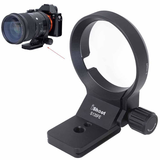Picture of Lens Collar Tripod Mount Ring Compatible with Sigma 14mm f/1.8 DG HSM Art, 20mm f/1.4 DG HSM Art, 24mm f/1.4 DG HSM Art, 28mm f/1.4 DG HSM Art (E-Mount), Bottom is Arca-Swiss Fit Quick Release Plate