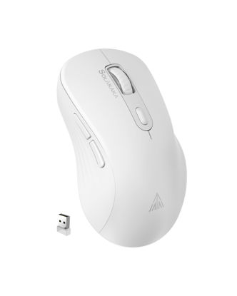 Picture of SOLAKAKA SM66 White Silent Dual Mode 2.4GHz Wireless Mouse, Adjustable 4800 DPI,Rechargeable Computer Mouse Wireless Office Mouse for PC Mac Laptop, Desktop