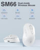 Picture of SOLAKAKA SM66 White Silent Dual Mode 2.4GHz Wireless Mouse, Adjustable 4800 DPI,Rechargeable Computer Mouse Wireless Office Mouse for PC Mac Laptop, Desktop