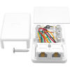 Picture of NECABLES Phone Jack Surface Mount Dual Port for 2 Phone Line Telephone Jack Box 8 Screw Terminals to 2 RJ11 6P4C Female White