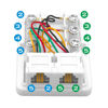 Picture of NECABLES Phone Jack Surface Mount Dual Port for 2 Phone Line Telephone Jack Box 8 Screw Terminals to 2 RJ11 6P4C Female White