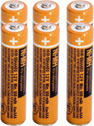 Picture of ZZWJBCYLE 6 Pack HHR-55AAABU NI-MH AAA Rechargeable Battery for Panasonic, 1.2v 550mah Rechargeable AAA Batteries for Panasonic Cordless Phone Handset, Remote Controls, Electronics