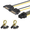 Picture of J&D 6 Pin PCIe to Dual SATA Power Cable, 2X SATA to 6 Pin PCIe Express Graphics Video Card Power Cable Adapter (2 Pack), 8 Inch