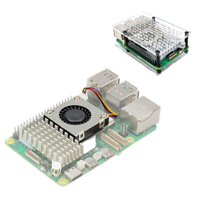 Picture of Raspberry Pi 5 Active Cooler with Vilros Active Cooler Compatible Acrylic Holder/Case
