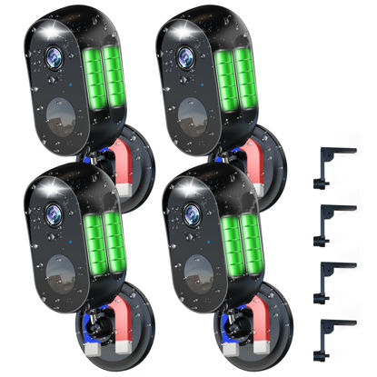 Picture of LETSCEE Wireless Battery Cameras Outdoor.Indoor Outdoor Home Security Cameras, with Night Version,Motion Detection,2-Way Audio,Waterproof,Cloud Storage,No Subscription(4 Pack)