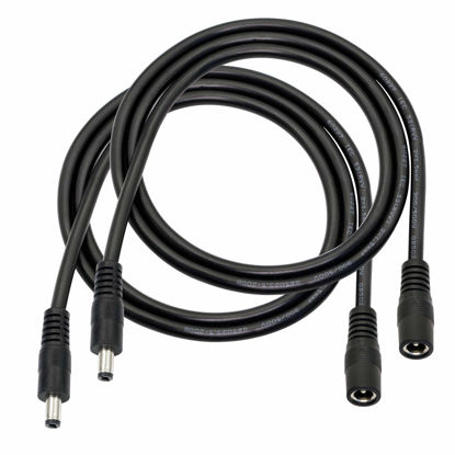 Picture of GINTOOYUN DC Power Extension Cable，DC 5.5mm x 2.1mm Male to Female Power Adapter Cable，3FT 18AWG Heavy Duty Cord for 12V CCTV Wireless IP Camera,LED,Car,More.-2PCS