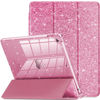 Picture of INFILAND for iPad 9th Generation 2021/ iPad 8th Generation 2020/ iPad 7th Generation 2019 Case 10.2 inch, Glitter Cover with Clear Back, Pencil Holder for Kids Girls, Pink