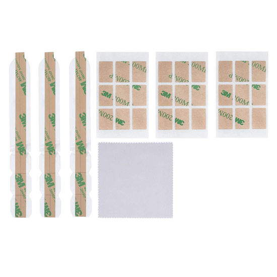 Picture of Removable Adhesive Strips for Privacy Screen Replacement Set of Holder Tabs，Plastic Slide Mount Holder Tabs for Laptop or Computer Monitor Privacy Filter with a Cleaning Cloth by Baffo