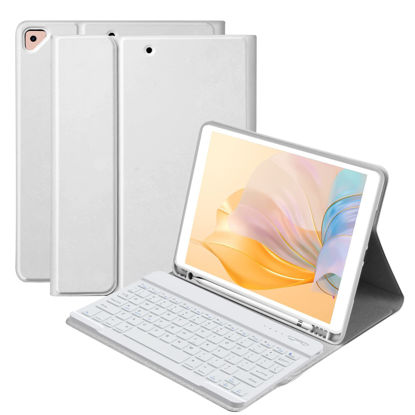 Picture of BQSS Keyboard Case for ipad 10.2" 9th/8th/7th Gen,Wireless Magnetic Detachable Keyboard for iPad 9th/8th/7th, for iPad Air 3rd Gen Stand Tablet Cover Case with Built-in Pencil Holder(Grey)