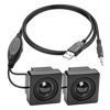 Picture of XMSJSIY Mini Computer Speaker for Desktop PC 3.5mm TRS Input with Volume Control USB Powered Stereo Hidden Type Small Speakers for PC Laptop Phone Notebook -1.2M/3.9FT 1 Pair