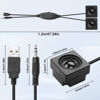 Picture of XMSJSIY Mini Computer Speaker for Desktop PC 3.5mm TRS Input with Volume Control USB Powered Stereo Hidden Type Small Speakers for PC Laptop Phone Notebook -1.2M/3.9FT 1 Pair