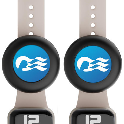 Picture of Princess Ocean Medallion Watch Adapter [2 Pack], Princess Cruise Medallion holder Accessories for Carnival Princess Cruise Line in 2024 & 2025, Also for Apple Airtag Dog Collar Holder (Black/Black)