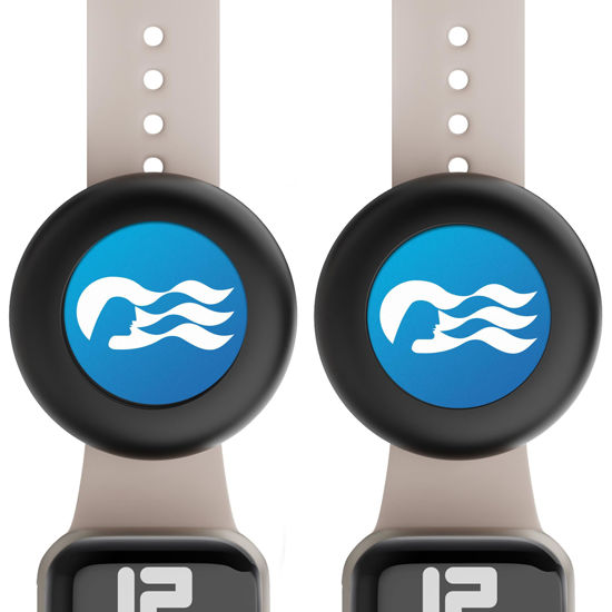 Picture of Princess Ocean Medallion Watch Adapter [2 Pack], Princess Cruise Medallion holder Accessories for Carnival Princess Cruise Line in 2024 & 2025, Also for Apple Airtag Dog Collar Holder (Black/Black)