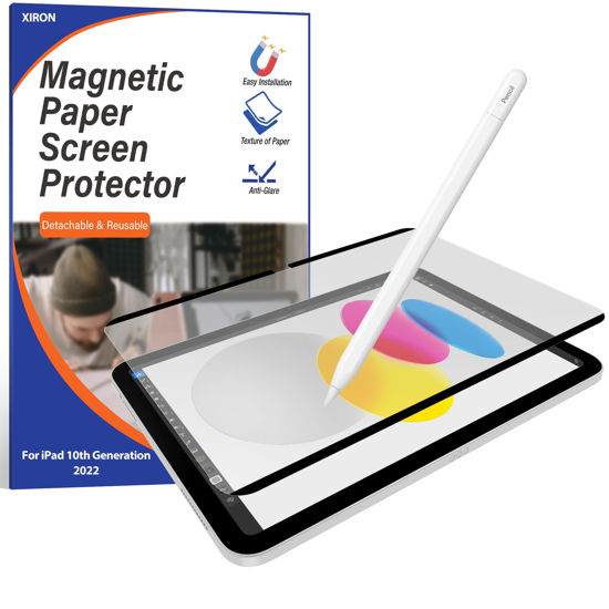 Picture of Magnetic Paper Screen Protector for iPad 10th Gen 2022(10.9-inch), Matte Screen Protector for iPad 10th generation(2022) 10.9-inch, Write and Draw Like on Paper, Anti-Glare Screen Protector