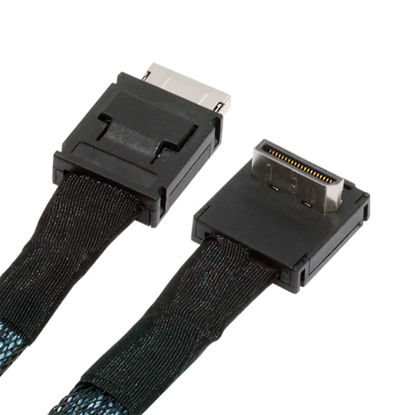 Picture of NFHK Down Angled 90 Degree OcuLink PCIe 4.0 PCI-Express SFF-8611 4i to SFF-8611 Data Active Cable for eGPU SSD 80cm