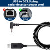 Picture of Hodeoo USB to DC3.5 Plug Radar Detector Power Cable, USB 5V-12V Power Cable Compatible with Cobra RAD 480i, 350, 380, Uniden DFR1, DFR3, DFR5, Whistler, & Radenso Pro M Radar Detectors (8.2FT Length)